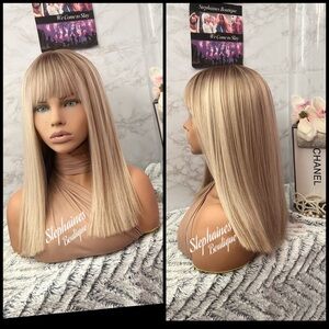 Human Hair Blended Bang Wig